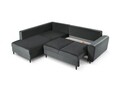 Coltar extensibil stanga 5 locuri, Moghan, Micadoni Home, BL, 243x194x88 cm, catifea, gri inchis