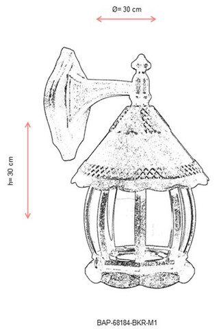 Lampa de exterior, Avonni, 685AVN1221, Plastic ABS, Maro