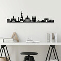 Decoratiune de perete, Paris Skyline, Metal, Dimensiune: 120 x 29 cm, Negru