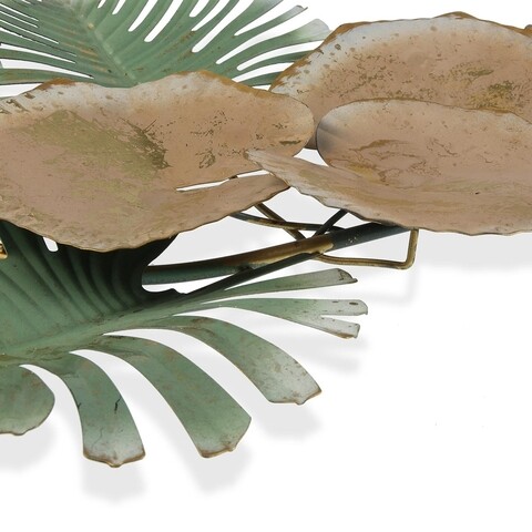 Decoratiune de perete Tropical Leaves, Versa, 88.9x48.3 cm, metal