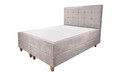 Pat matrimonial, Stockholm, Dots E, 140x200 cm, saltea tip Pocket, topper memory, Taupe