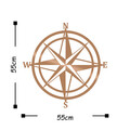 Decoratiune de perete, Compass, Metal, Dimensiune: 55 x 55 cm, Cupru