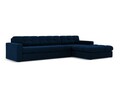 Coltar dreapta 4 locuri, Justin, Micadoni Home, BL, 236x160x72 cm, catifea, albastru regal