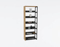 Corp biblioteca, Puqa Design, Hilal, 50x161.8x26 cm, PAL, Safir / Negru / Antracit