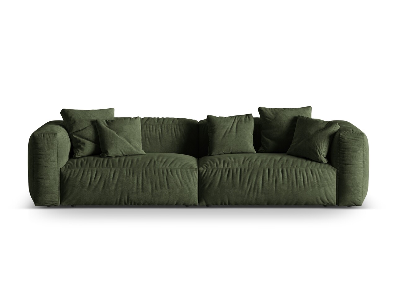 Canapea modulara 4 locuri, Martina-120, Micadoni Home, 320x106x75 cm, catifea, verde