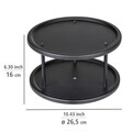 Organizator rotativ pentru depozitare, Wenko Duo Lazy Susan, Ø 26.5 x 15.5 cm, metal, negru