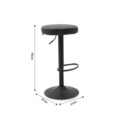 Scaun de bar True, Pakoworld, 37x37x63 cm, piele ecologica/metal, negru/gri vintage