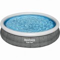 Piscina gonflabila Bestway Fast Set 57445 cu pompa de filtrare, 366x76 cm, PVC, gri