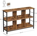 Biblioteca / consola, Vasagle, 120x33x80 cm, PAL/otel, maro rustic