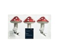 Set 3 globuri Mushroom w dot on, Decoris, 6x8 cm, sticla, rosu/alb