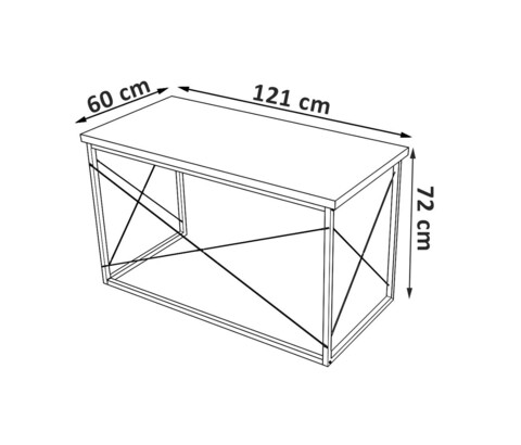 Birou, Puqa Design, Work, 121x72x60 cm, PAL, Nuc / Negru