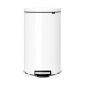 Cos de gunoi cu pedala, Brabantia, Flatback, 30 L, inox, alb