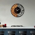 Ceas de perete, Wooden Clock, Lemn/metal, ø56 cm, Nuc / Negru