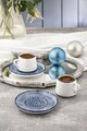 Set cesti de cafea, Noble Life, 721NBL3178, Portelan , 6 cesti de cafea, 90 ml, Albastru/Alb