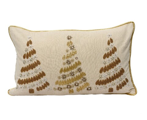 Perna decorativa Gold Trees, Decoris, 10x50x30 cm, bumbac/in