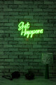 Decoratiune luminoasa LED, Shit Happens, Benzi flexibile de neon, DC 12 V, Verde