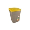 Cos de gunoi ECO BIN cu capac push, colectare selectiva, plastic, 45 L, galben