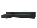 Coltar stanga 5 locuri, Ruby, Micadoni Home, BL, 366x180x69 cm, velur, negru