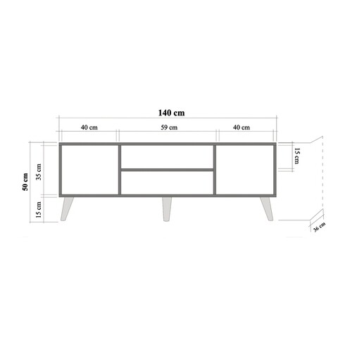 Comoda TV Truva 731, Vella, 140x40x50 cm, multicolor