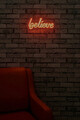 Decoratiune luminoasa LED, Believe, Benzi flexibile de neon, DC 12 V, Rosu