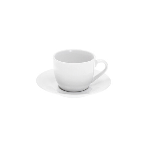 Set 6 cesti de cafea cu farfurie Metropolis, Tognana Porcellane, 80 ml, portelan, alb