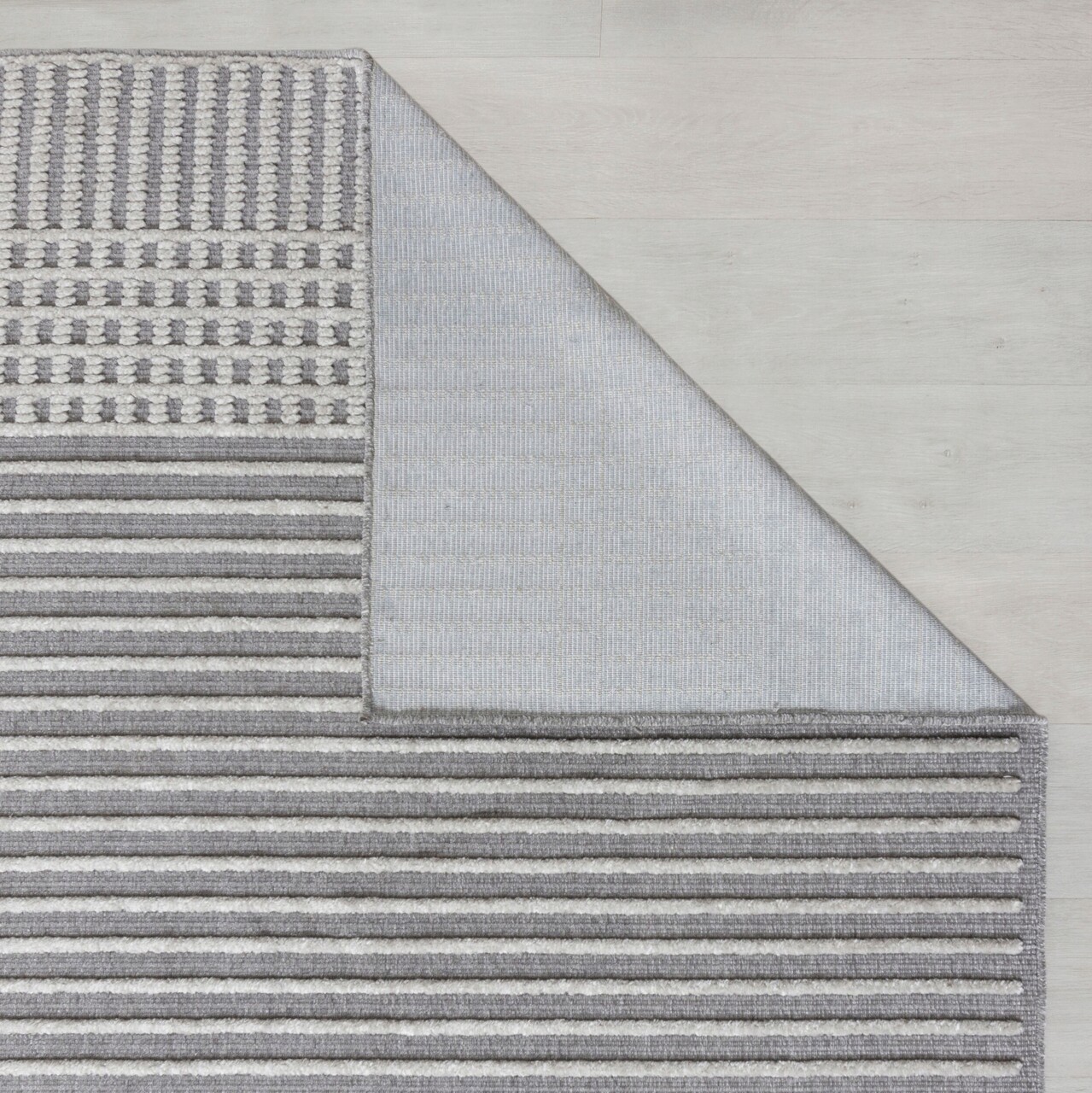 Covor Elton Stripe Wash Grey, Flair Rugs, 80x160 cm, polipropilena/poliester, gri