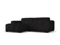 Coltar stanga 4 locuri, Kendal, Micadoni Home, BL, 256x173x79 cm, catifea, negru