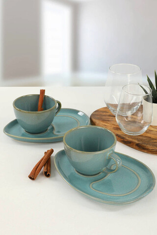 Set cesti de cafea, Keramika, 275KRM1168, Ceramica, Turcoaz