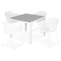 Set mobilier gradina/terasa Encore/Lilac, 5 piese, 90x90x74 cm/59x54x80 cm, aluminiu, alb/gri