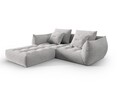 Coltar modular reversibil 3 locuri, Bloom-86, Micadoni Home, 232x216x95 cm, tesatura structurata, argintiu