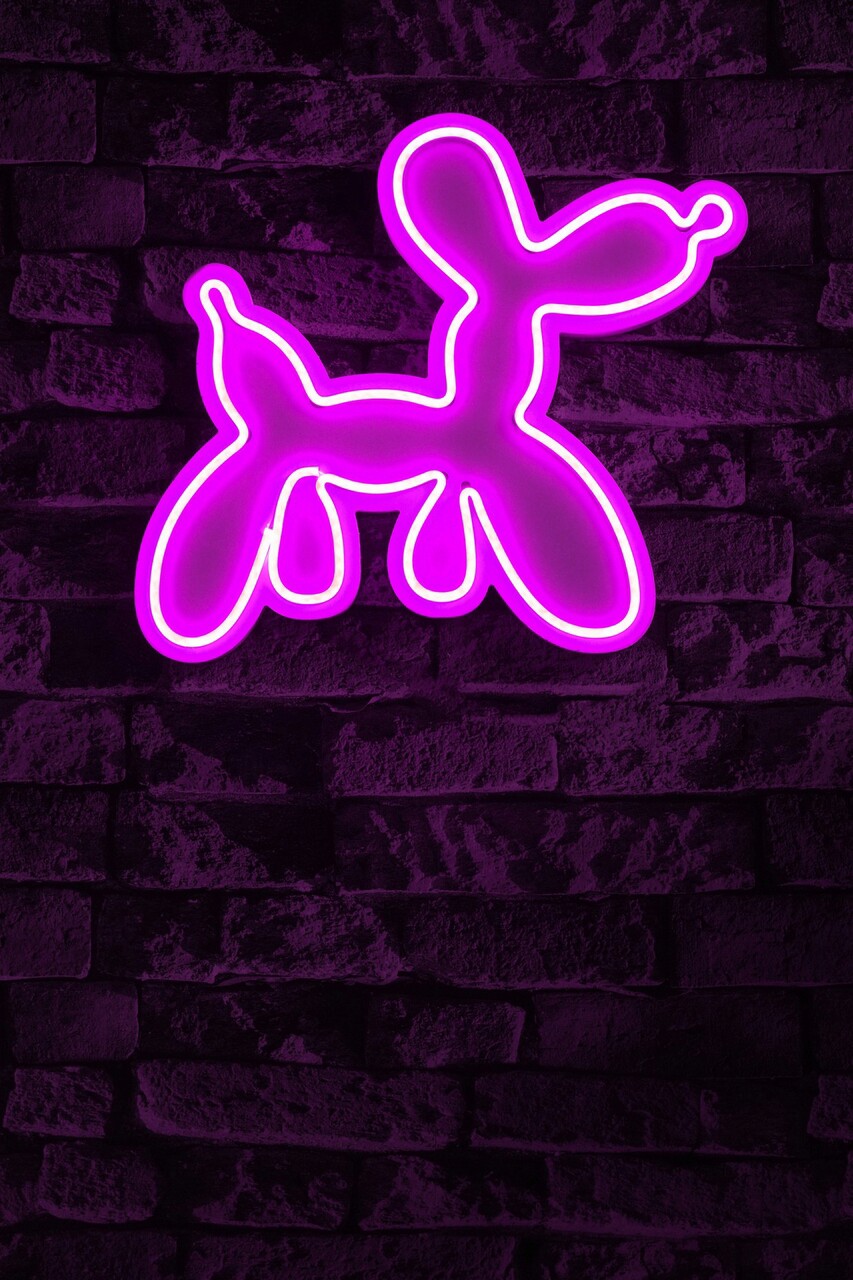 Decoratiune luminoasa LED, Balloon Dog, Benzi flexibile de neon, DC 12 V, Roz - 1 | YEO