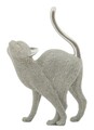 Statueta / figurina decorativa Cat Sparky, Mauro Ferretti, 17.5x9x26 cm, polirasina, argintiu