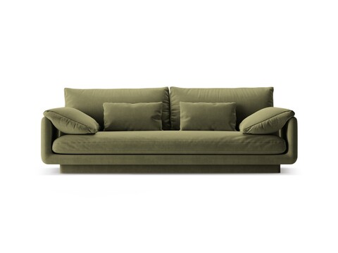 Canapea 3 locuri, Torino-184, Micadoni Home, 220x103x83 cm, catifea, verde deschis