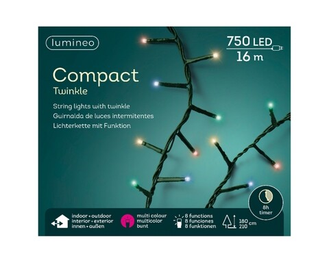 Instalatie pentru exterior Compact, Lumineo, 21 m, 750 LED-uri, multicolor