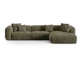 Coltar modular dreapta 3 locuri, Martina-212, Micadoni Home, 332x176x75 cm, velur, verde muschi