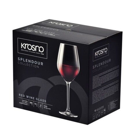 Set 6 pahare vin rosu, Krosno Splendour, sticla, 300 ml