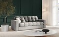 Canapea 2 locuri, Justin, Micadoni Home, BL, 162x90x72 cm, poliester, gri deschis