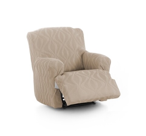 Husa fotoliu cu recliner elastica bi-stretch, Iria, bej C/1