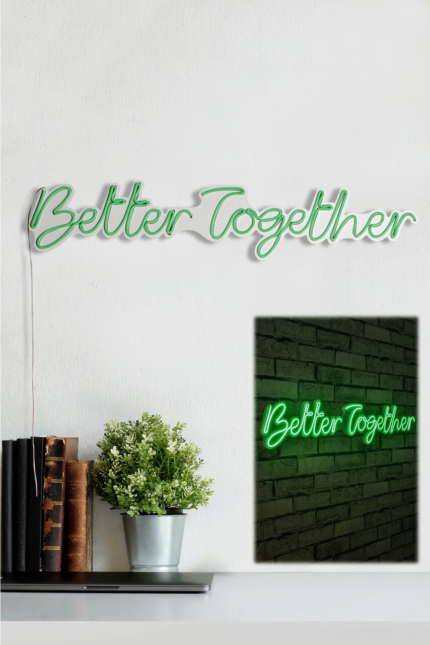 Decoratiune Luminoasa LED, Better Together, Benzi Flexibile De Neon, DC 12 V, Verde