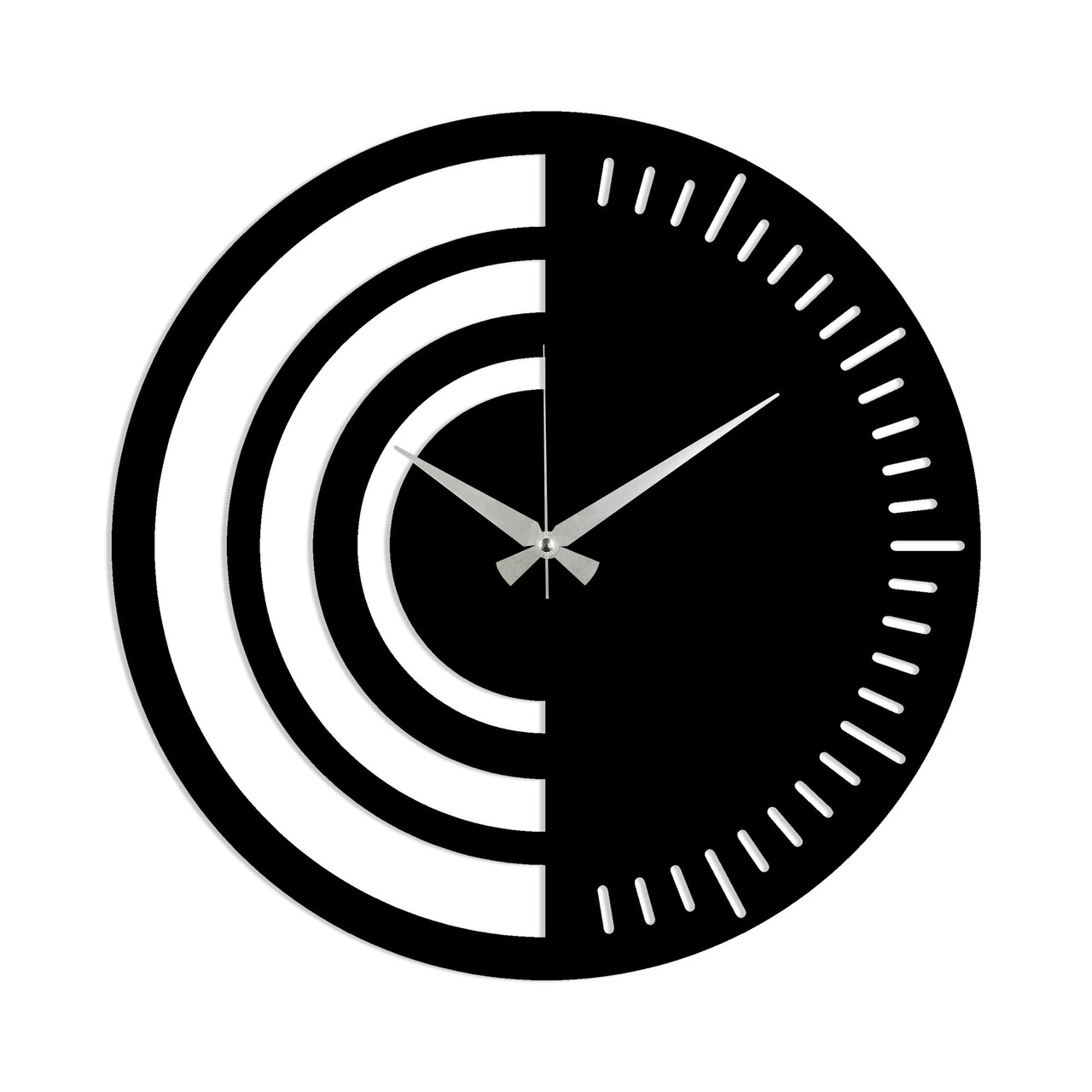 Ceas de perete, Metal Wall Clock 8, Metal, Dimensiune: 48 x 48 cm, Negru - 1 | YEO