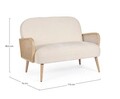 Canapea 2 locuri Dalida, Bizzotto, 115 x 76 x 80.5 cm, lemn de pin/ratan/catifea, natural