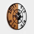 Ceas de perete, Wooden Clock, Lemn/metal, ø56 cm, Nuc / Negru