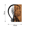 Decoratiune de perete, Tree Man, 50% lemn/50% metal, Dimensiune: 45 x 58 cm, Nuc / Negru