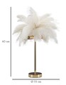 Lampa de masa Palm White, Mauro Ferretti, Ø40 x 55 cm, 2 x E14, 40W, fier, auriu/alb