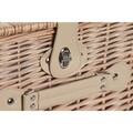 Cos de picnic pentru 4 persoane, DKD Home Decor, 44 x 30 x 22 cm, rachita, natural/rosu