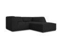 Coltar dreapta 3 locuri, Ruby, Micadoni Home, BL, 186x180x69 cm, poliester, negru