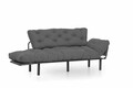 Canapea extensibila Nitta Triple, Futon, 3 locuri, 225x70 cm, metal, gri