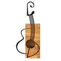 Decoratiune de perete, Gitar, lemn/metal, 39 x 13 cm, negru/maro