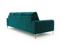 Canapea, Madara, Mazzini Sofas, 4 locuri, gold legs, 237x102x90 cm, catifea, turcoaz