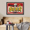 Tablou decorativ, Ice Cold Beer 2 (55 x 75), MDF , Polistiren, Roșu / Galben / Negru / Crem